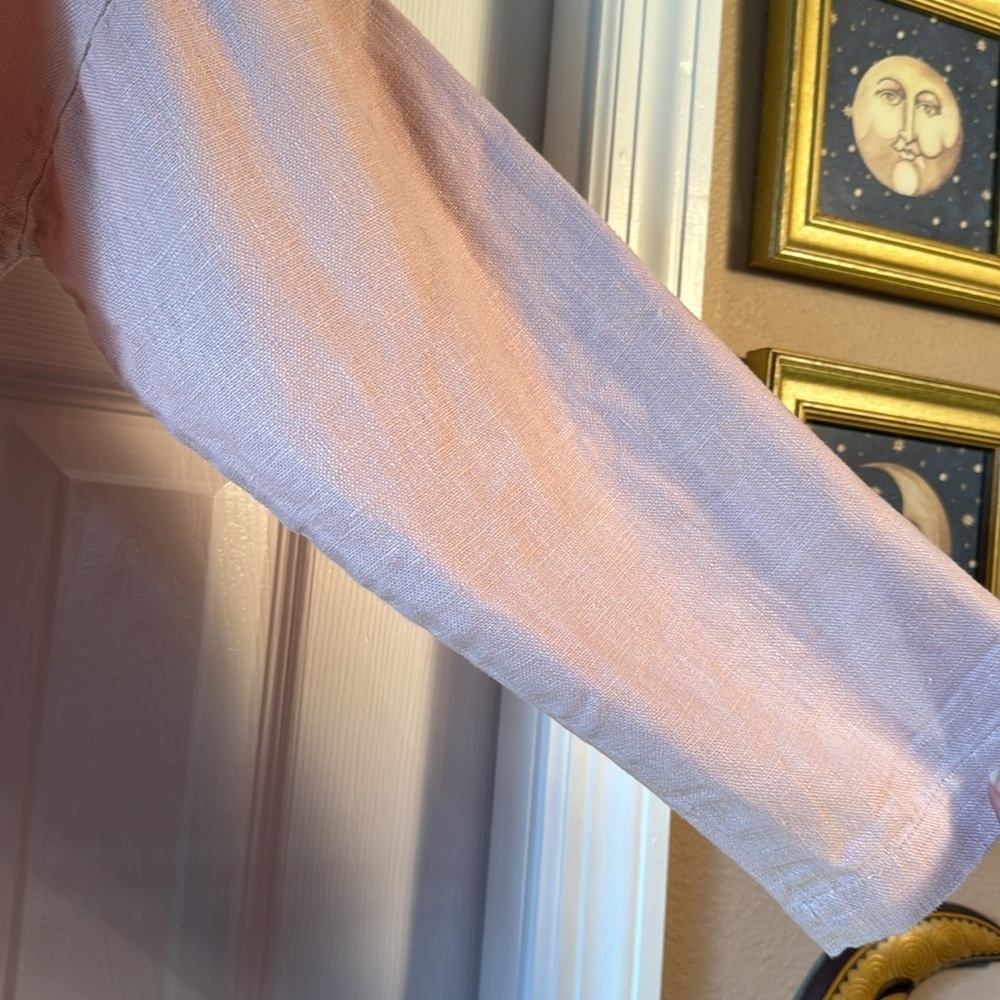 Eileen Fisher Organic Linen Shawl Collar Jacket Dusty Pink Rose Size S - Picture 14 of 15